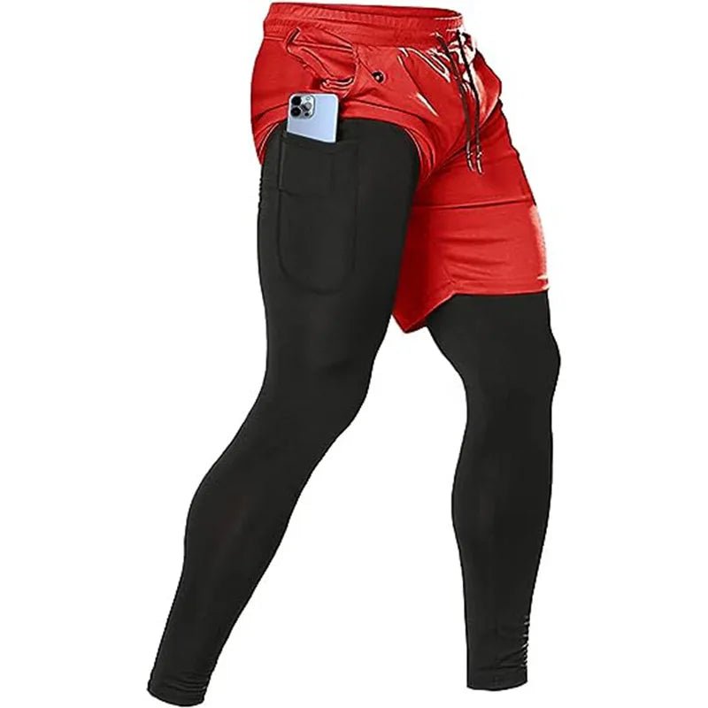 Men's Sport Pants 2 in1 Training Athletic Tracksuits Sportswear Workout Male Jogging Trousers Gym Fitness Running Pants Men - PCWLDASHRES