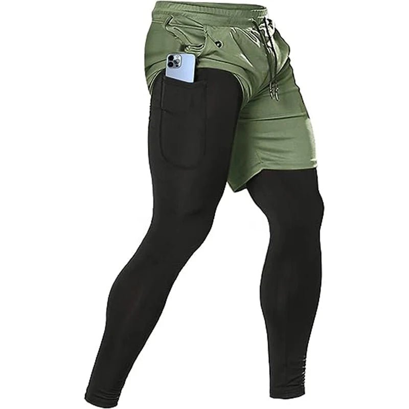 Men's Sport Pants 2 in1 Training Athletic Tracksuits Sportswear Workout Male Jogging Trousers Gym Fitness Running Pants Men - PCWLDASHRES
