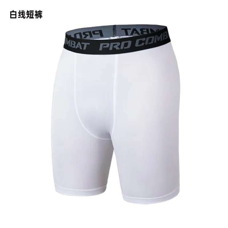 Men's Sports Leggings, Bottoming Shorts, Quick - drying Stretch Fitness, Running, Track and Field, Basketball Training, Compressio - PCWLDASHRES