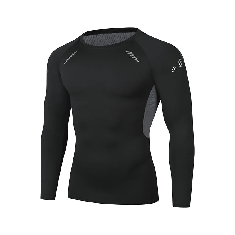 Men's T-shirt Men Running Sport T Shirt Men Compression Fitness Tops Tee Quick DryTight Training Gym Sport Running Shirts Jersey - PCWLDASHRES