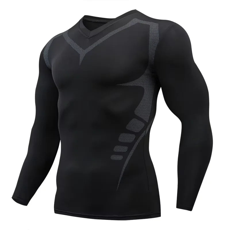 Men's T-shirt Men Running Sport T Shirt Men Compression Fitness Tops Tee Quick DryTight Training Gym Sport Running Shirts Jersey - PCWLDASHRES