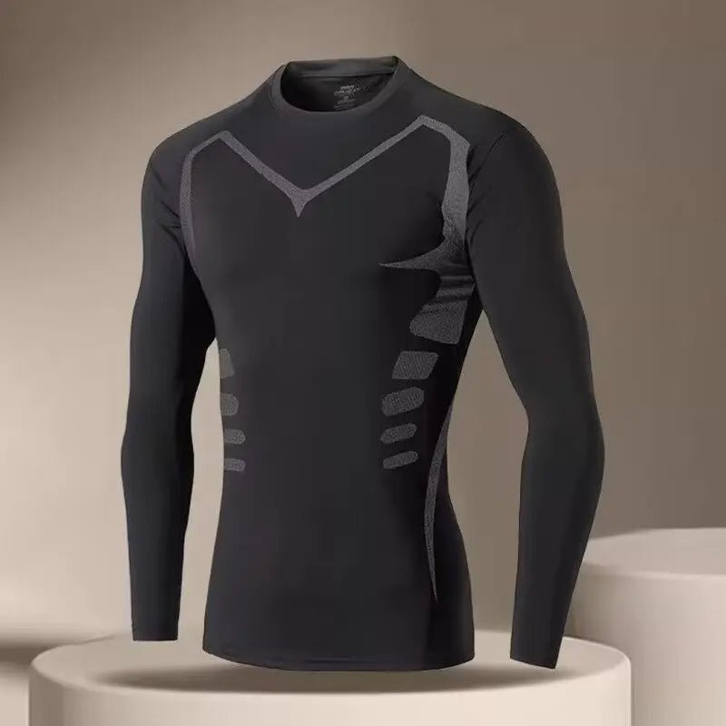 Men's T-shirt Men Running Sport T Shirt Men Compression Fitness Tops Tee Quick DryTight Training Gym Sport Running Shirts Jersey - PCWLDASHRES