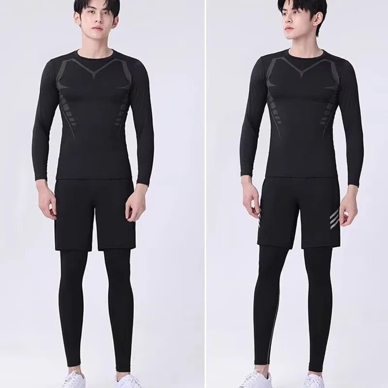 Men's T-shirt Men Running Sport T Shirt Men Compression Fitness Tops Tee Quick DryTight Training Gym Sport Running Shirts Jersey - PCWLDASHRES