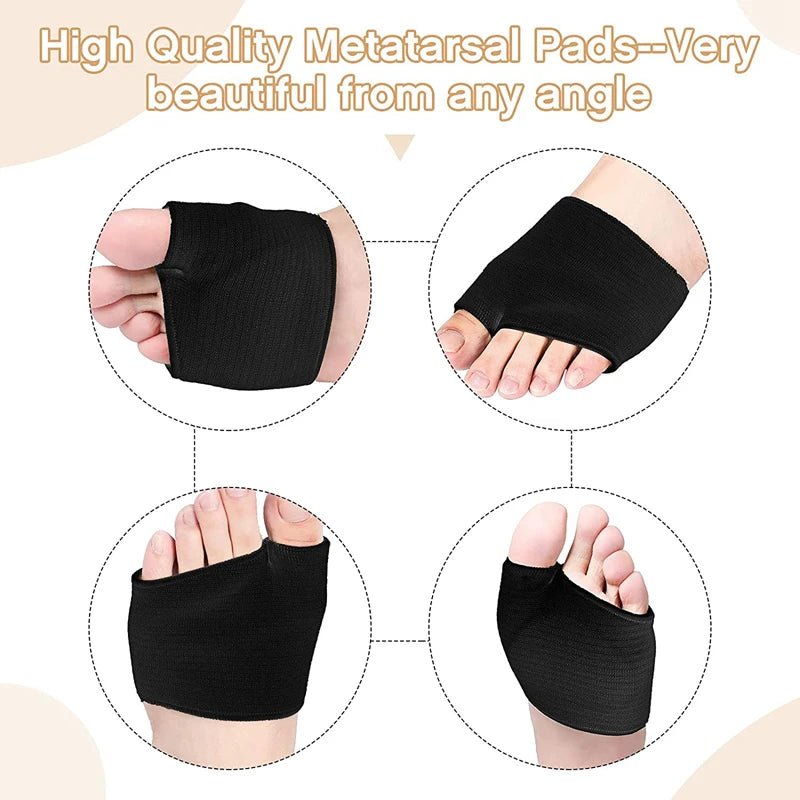 Metatarsal Pads for Women and Men Forefoot Pad for Ball of Foot Pain Relief Insoles Half Sock Support Soft Gel Foot Cushion 2pcs - PCWLDASHRES