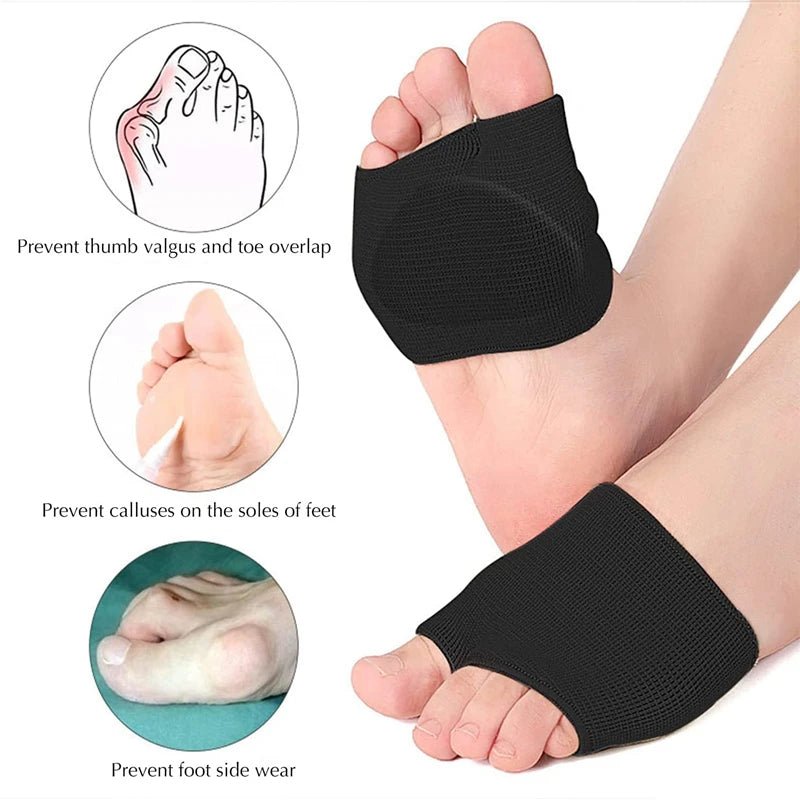 Metatarsal Pads for Women and Men Forefoot Pad for Ball of Foot Pain Relief Insoles Half Sock Support Soft Gel Foot Cushion 2pcs - PCWLDASHRES