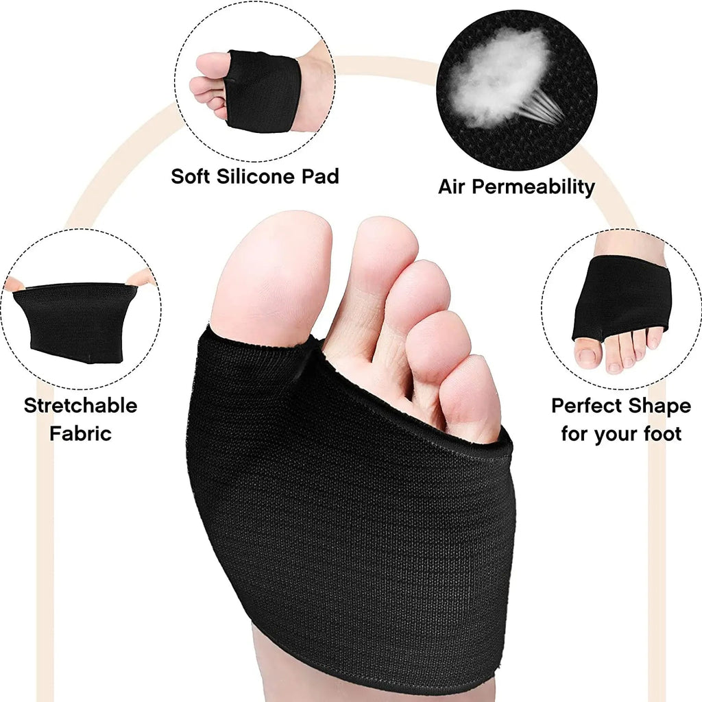 Metatarsal Pads for Women and Men Forefoot Pad for Ball of Foot Pain Relief Insoles Half Sock Support Soft Gel Foot Cushion 2pcs - PCWLDASHRES