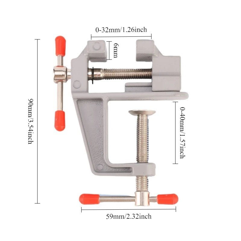 Mini Bench Vise Muliti - Funcational 3.5&quot Aluminum Miniature Small Jewelers Hobby Clamp On Table Flat Pliers Tool Vice - PCWLDASHRES