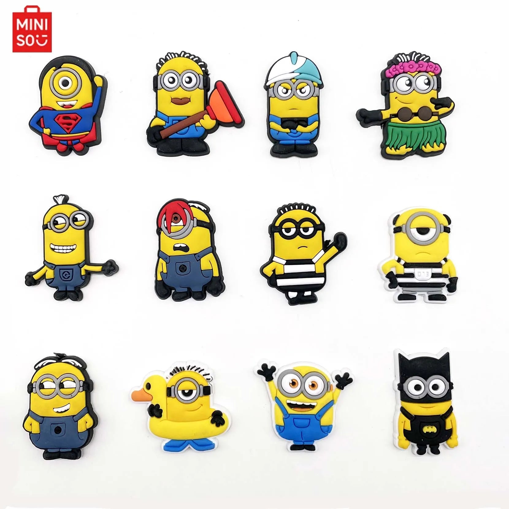 MINISO 12pcs/set Cartoon Shoes Charms PVC Accessories DIY Shoe Decoration For Clogs Sandal Garden Buckle X - mas Gifts - PCWLDASHRES