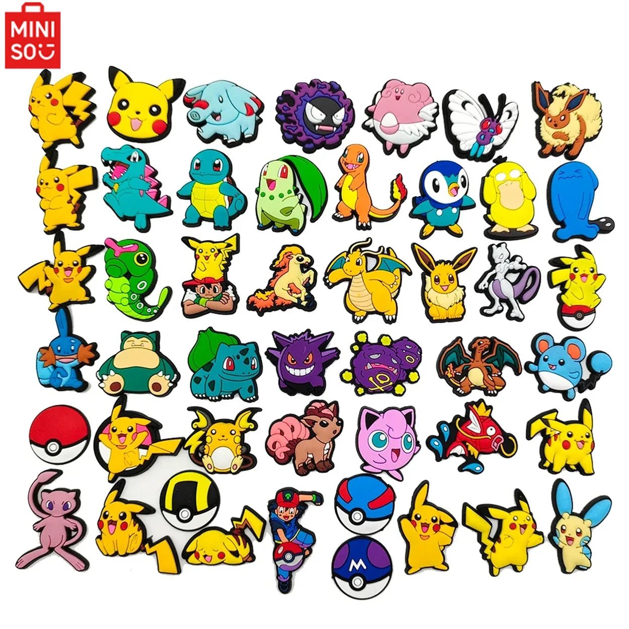 MINISO Pokemon Shoe Charms Decoration Buckle Dinosaur PVC Sandals Accessories Kids Gifts - PCWLDASHRES