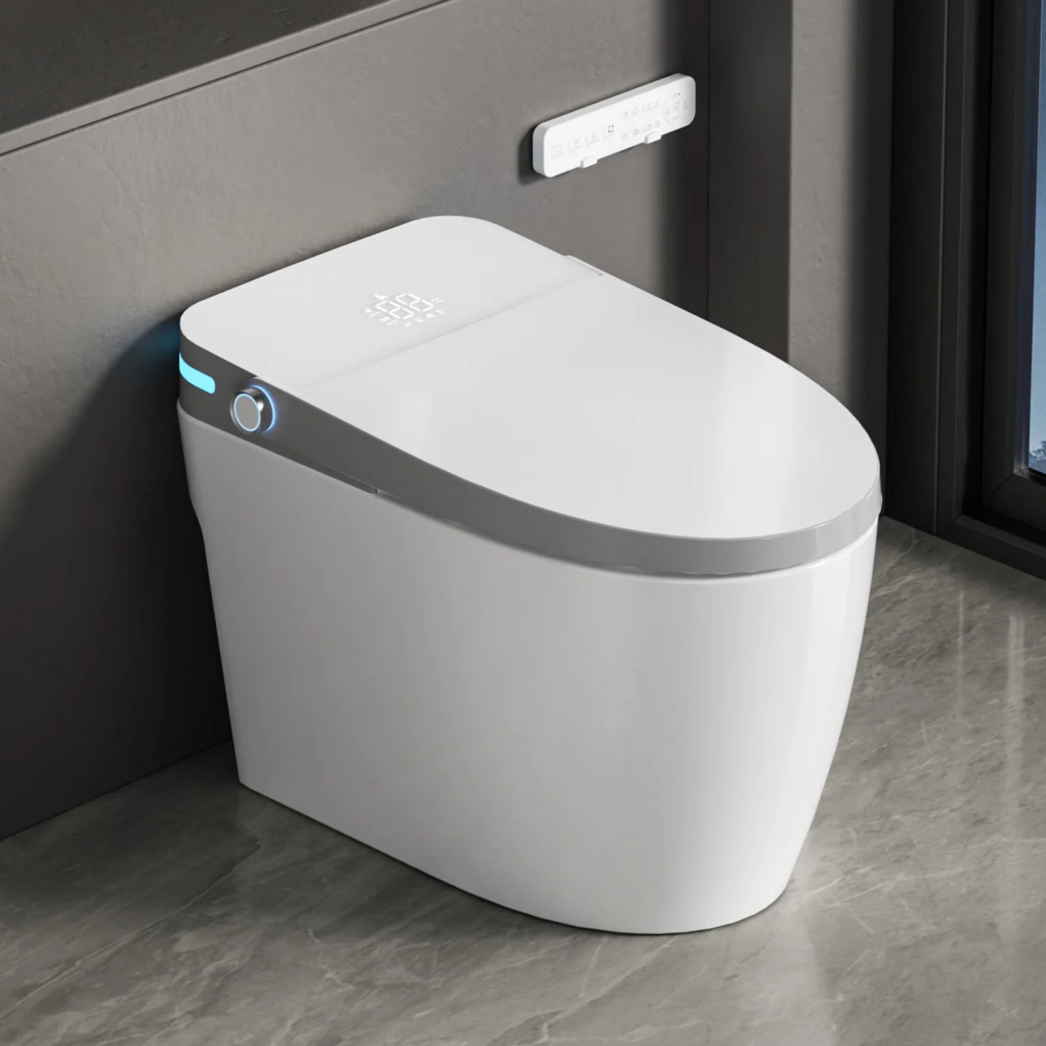 Modern Inodoro Foot Sensor Sanitary Ware Automatic Ceramic Bathroom WC Floor Mounted Smart Toilet With Tank - PCWLDASHRES