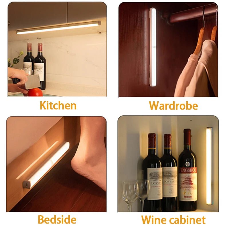 Motion Sensor Light Wireless LED Night Light Type C Rechargeable Light Cabinet Wardrobe Lamp Staircase Backlight For Kitchen LED - PCWLDASHRES