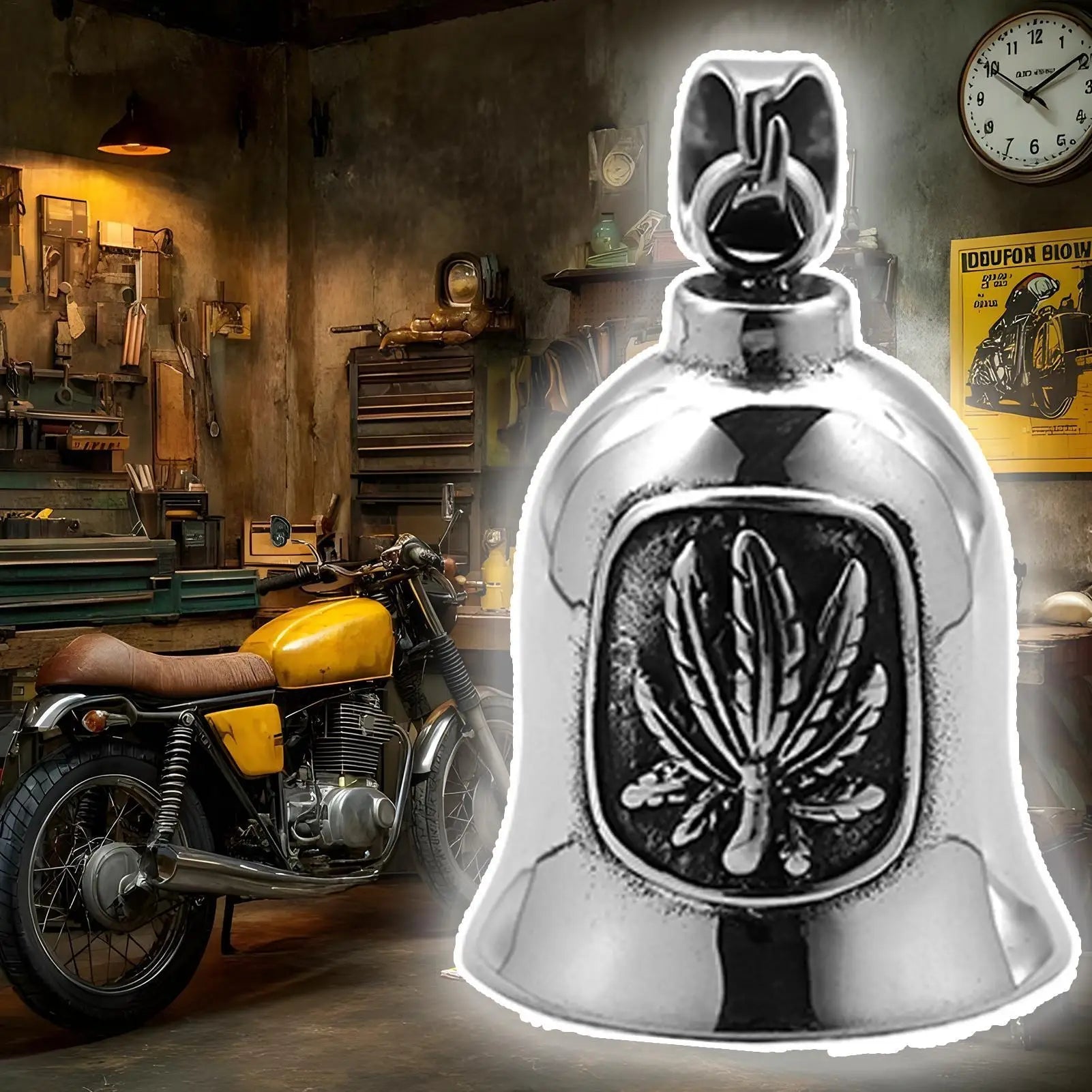 Motorcycle Bell Motorcycle Ride Bell For Bikers Titanium Steel Punk Art Ornament For Cruising Touring Urban - Commuting Long - PCWLDASHRES