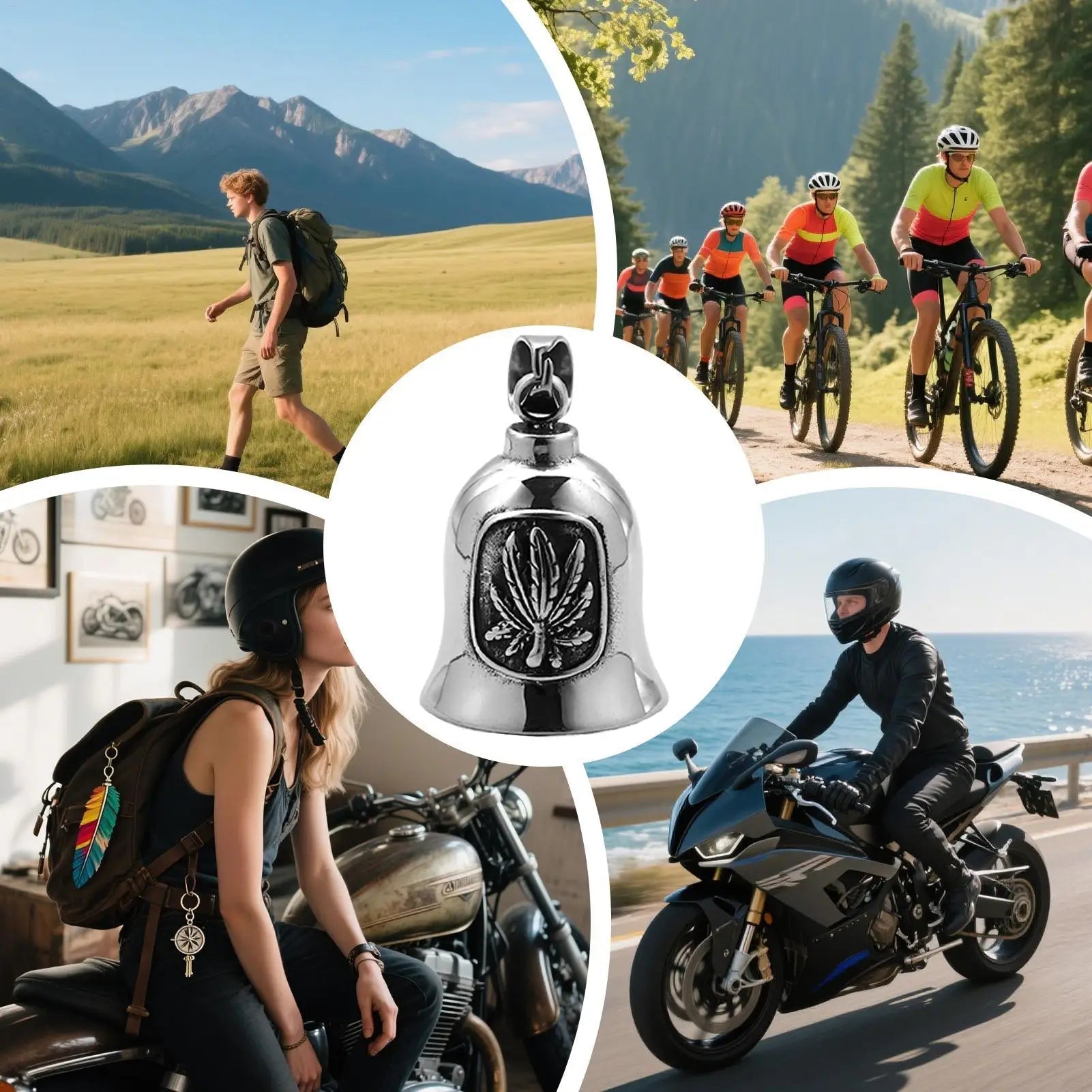 Motorcycle Bell Motorcycle Ride Bell For Bikers Titanium Steel Punk Art Ornament For Cruising Touring Urban - Commuting Long - PCWLDASHRES