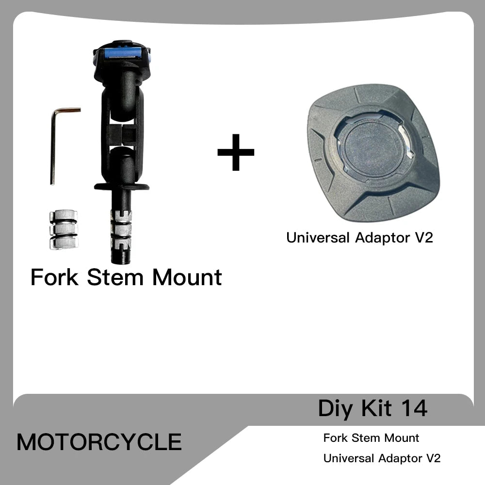 Motorcycle Handlebar Stem Fork Mount Holder Phone Mount Universal Adaptors 1 ball Mirror Scooter Mount VIBRATION DAMPENER Lock - PCWLDASHRES