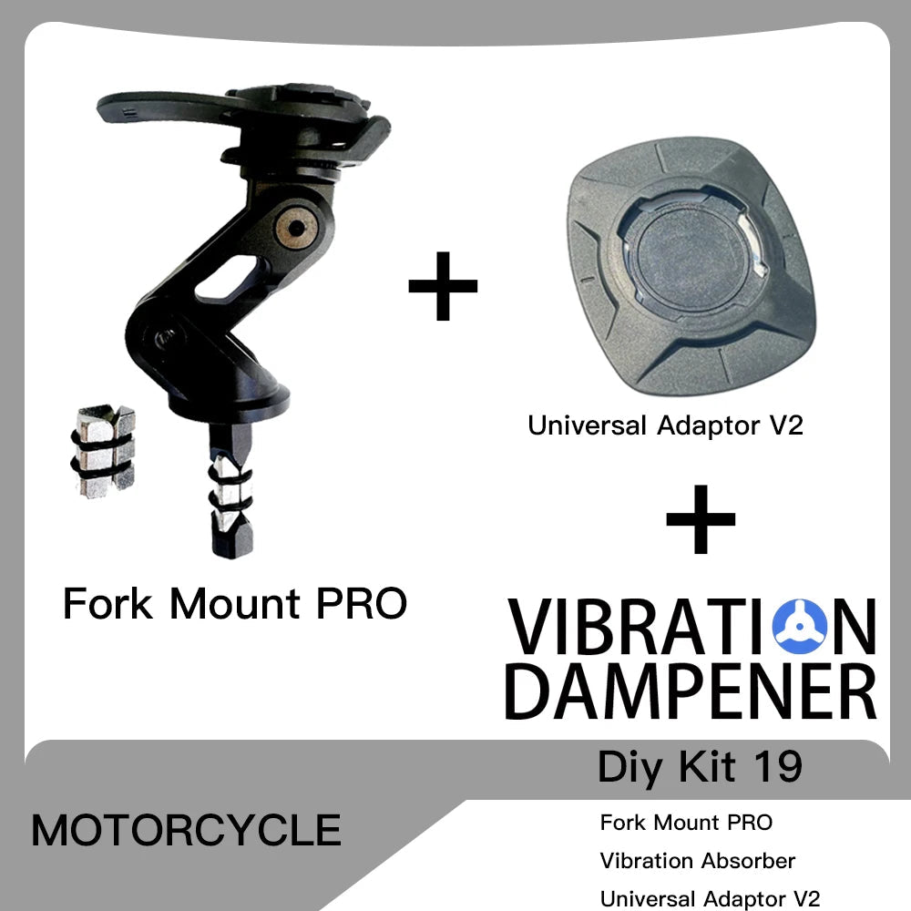 Motorcycle Handlebar Stem Fork Mount Holder Phone Mount Universal Adaptors 1 ball Mirror Scooter Mount VIBRATION DAMPENER Lock - PCWLDASHRES