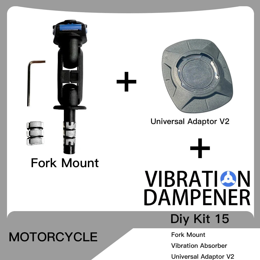 Motorcycle Handlebar Stem Fork Mount Holder Phone Mount Universal Adaptors 1 ball Mirror Scooter Mount VIBRATION DAMPENER Lock - PCWLDASHRES