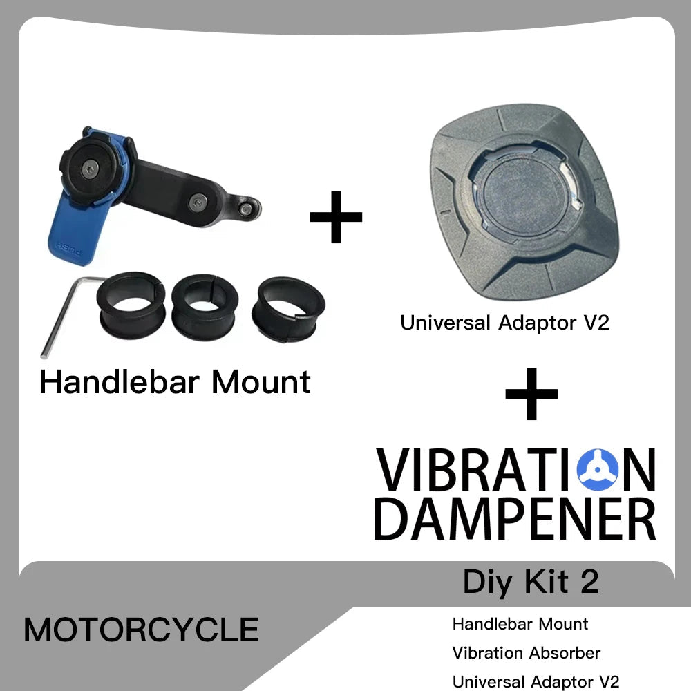 Motorcycle Handlebar Stem Fork Mount Holder Phone Mount Universal Adaptors 1 ball Mirror Scooter Mount VIBRATION DAMPENER Lock - PCWLDASHRES