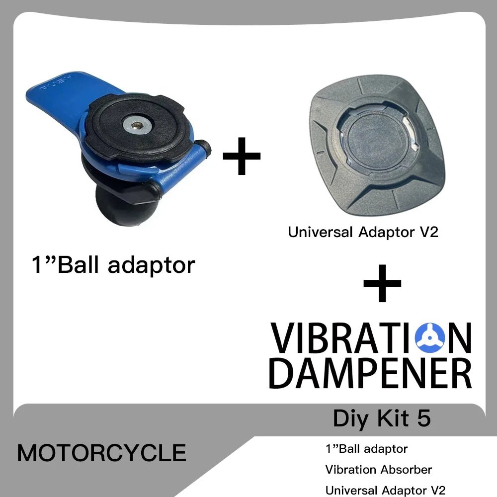 Motorcycle Handlebar Stem Fork Mount Holder Phone Mount Universal Adaptors 1 ball Mirror Scooter Mount VIBRATION DAMPENER Lock - PCWLDASHRES