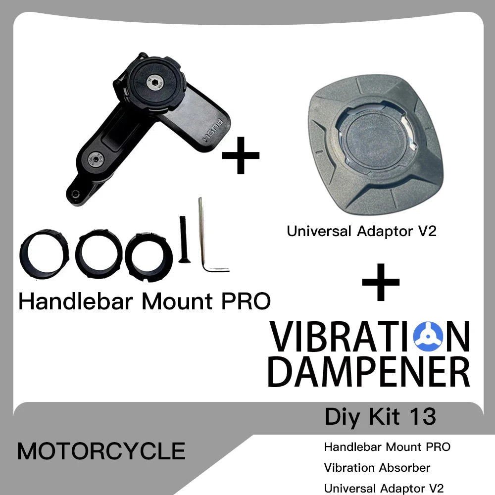 Motorcycle Handlebar Stem Fork Mount Holder Phone Mount Universal Adaptors 1 ball Mirror Scooter Mount VIBRATION DAMPENER Lock - PCWLDASHRES